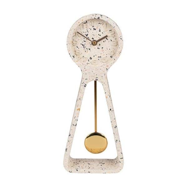 Terrazzo White Pendulum Clock