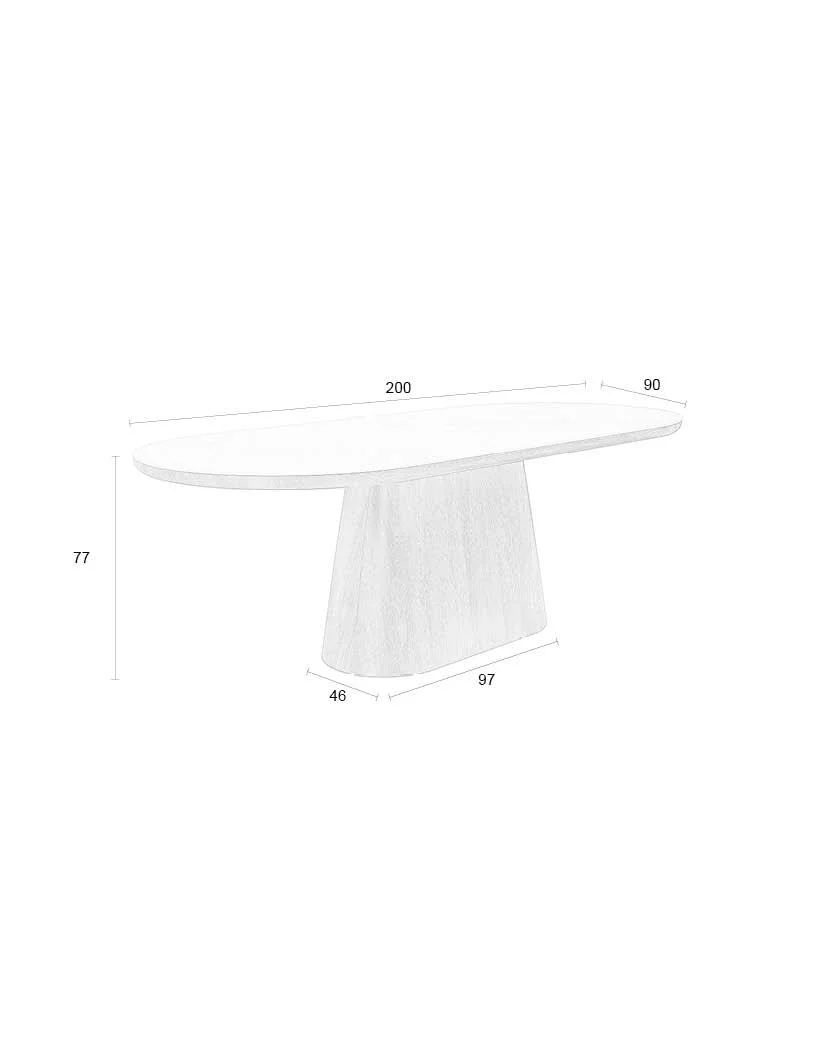 Dining Table Almira Oval 200 Walnut - Image 8