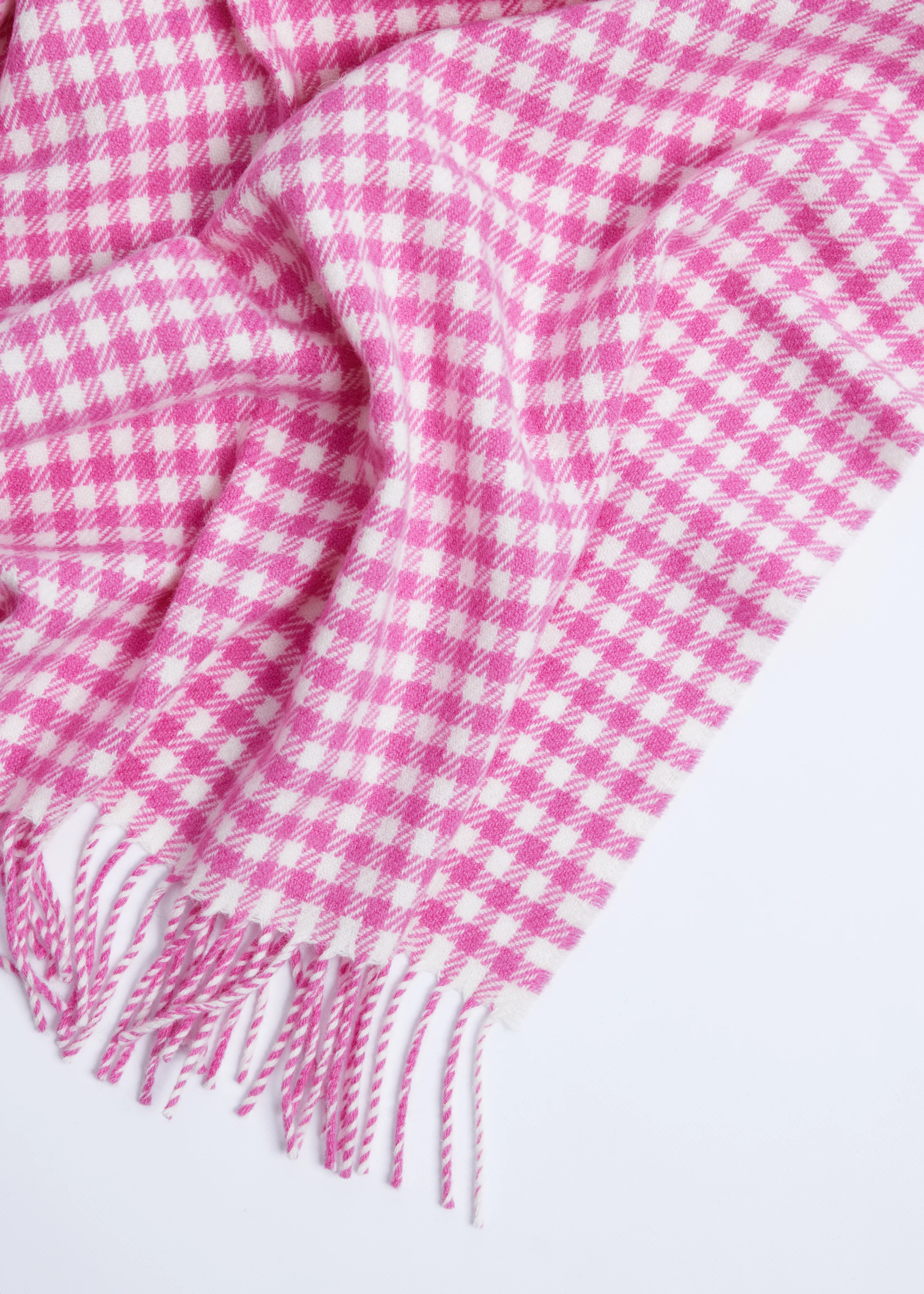 Foxford Cerise Pink Gingham Baby Blanket - Image 3
