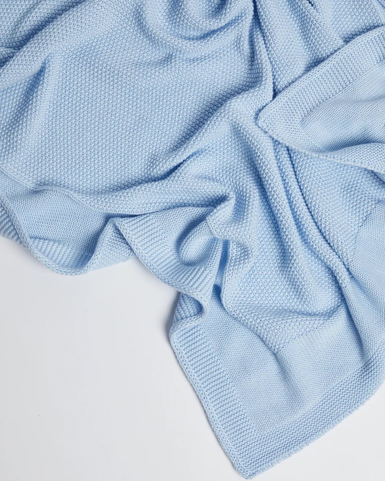 Foxford Cellular Cotton Baby Blanket - Powder Blue - Image 4