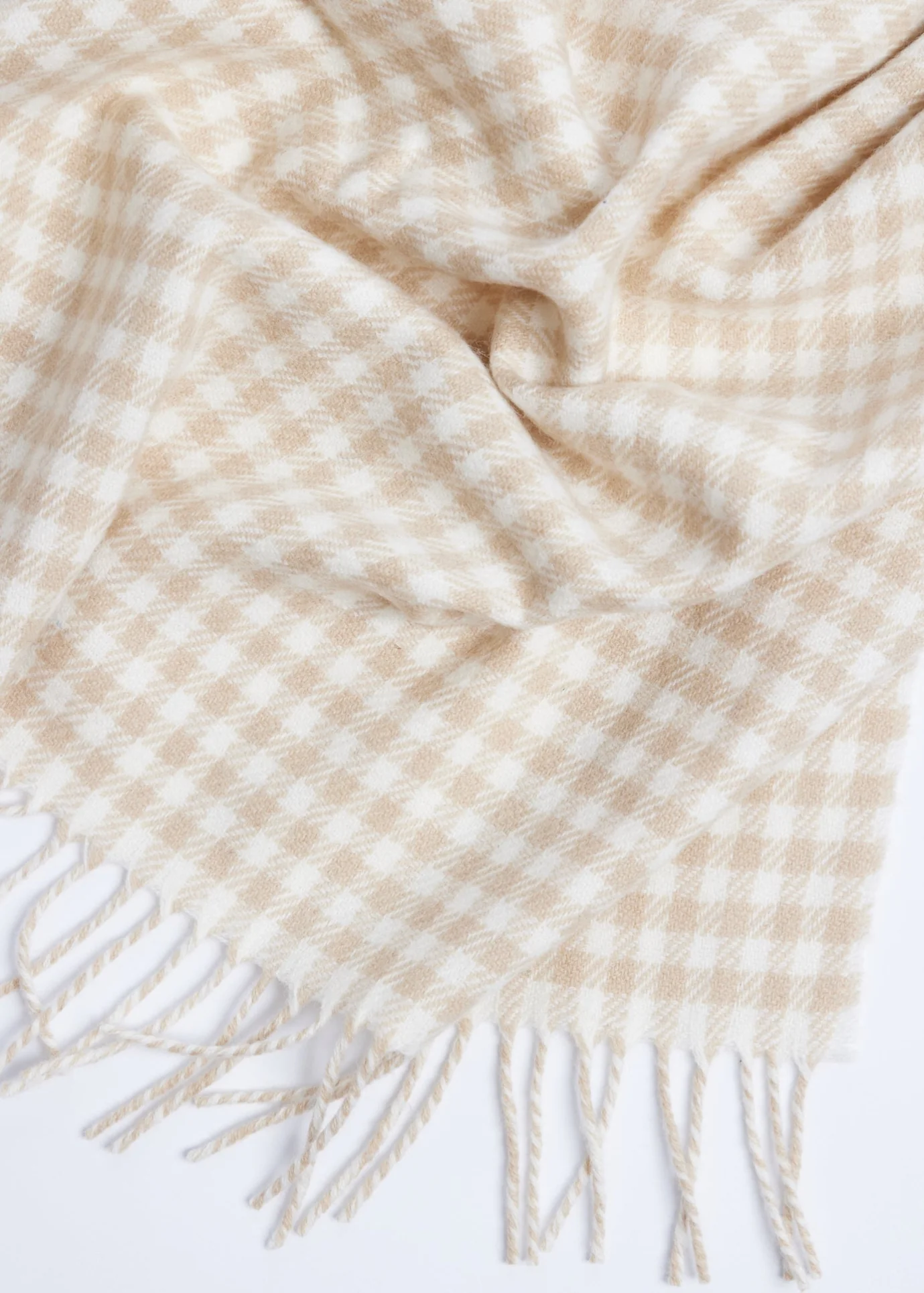Foxford Fawn Gingham Lambswool Baby Blanket - Image 3