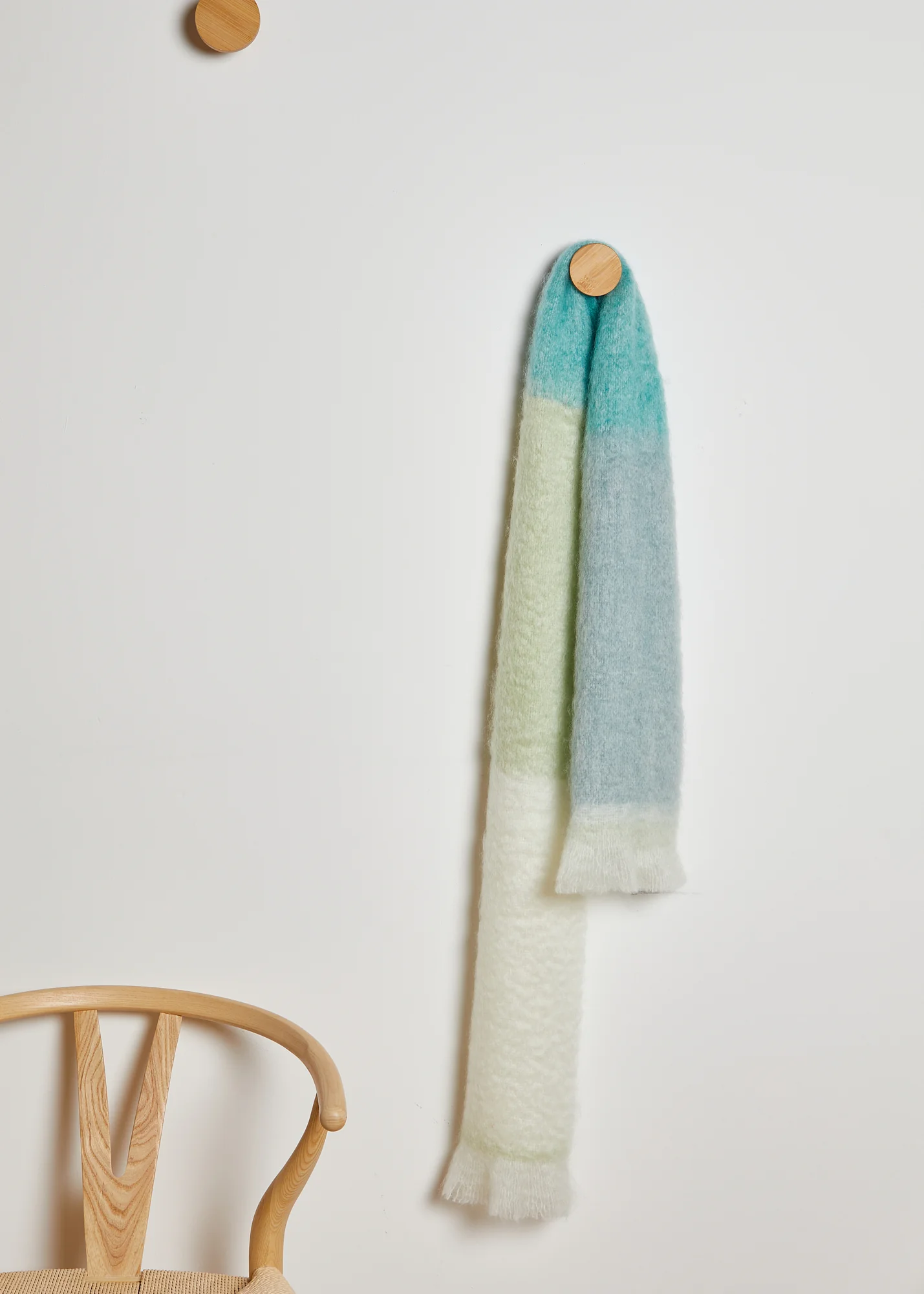 Foxford Green And Lime Block Stripe Mohair Scarf - Image 3