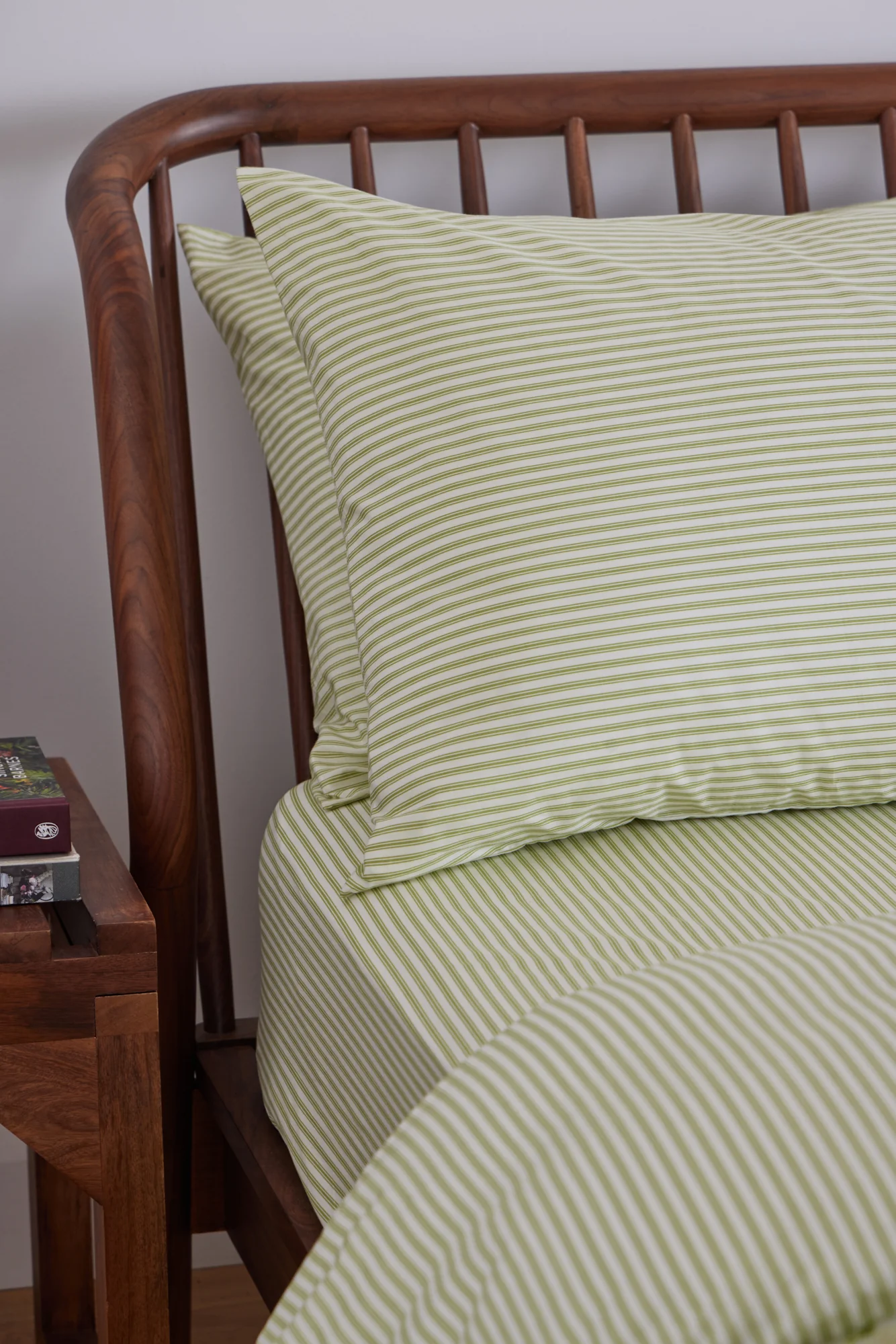 Foxford Green Ticking Pillowcase - Image 4