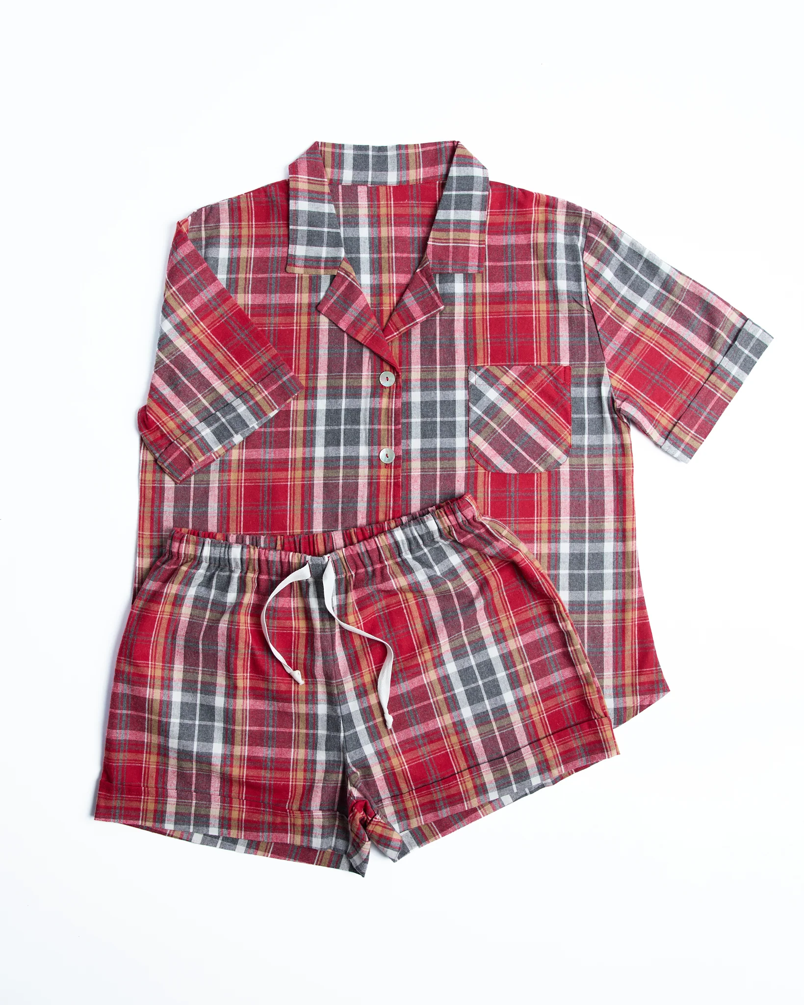 Foxford Tartan Flannel Short Pyjama Set - Image 7