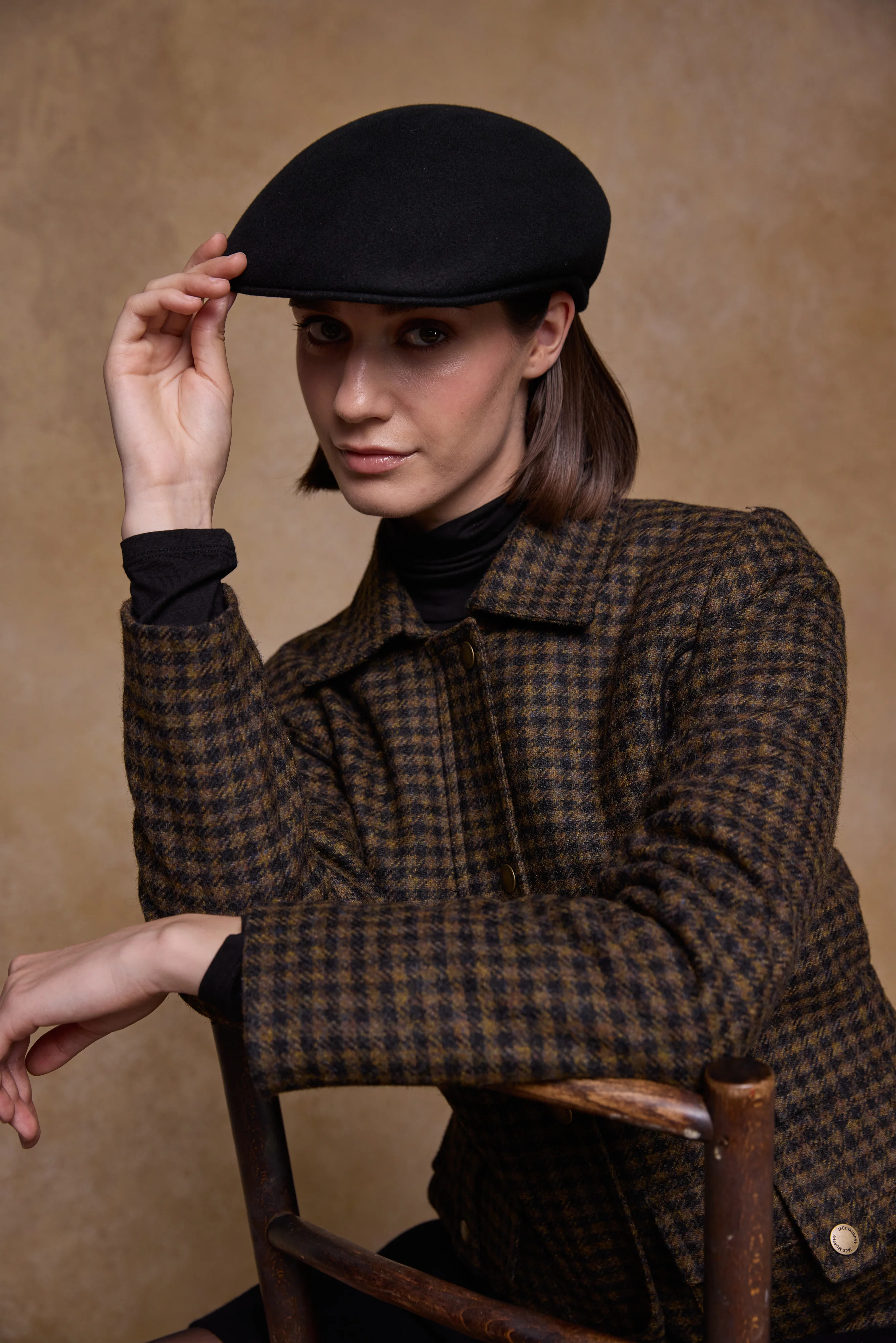 Jack Murphy Galway Felt Flat Cap Black - Image 2