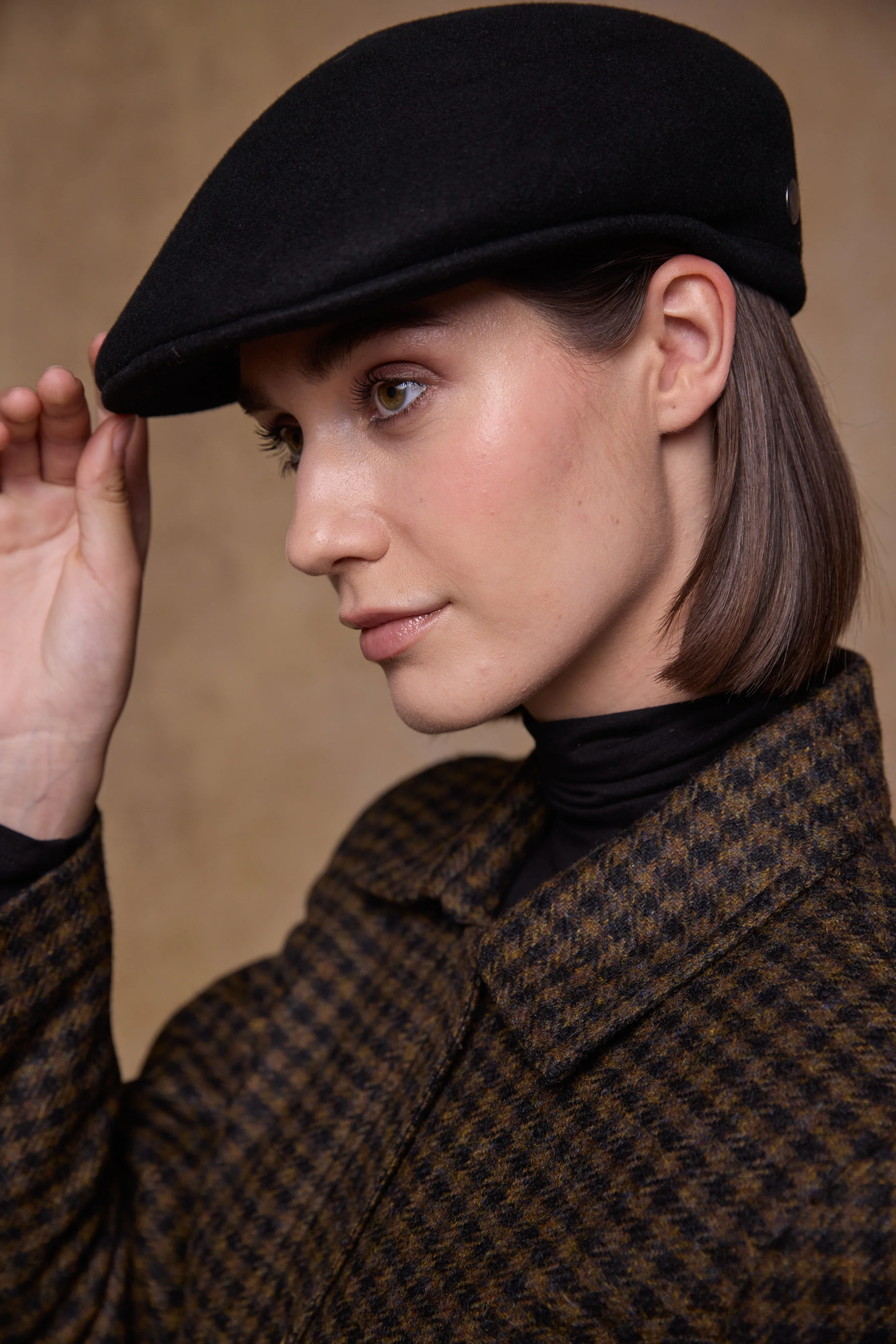 Jack Murphy Galway Felt Flat Cap Black - Image 4