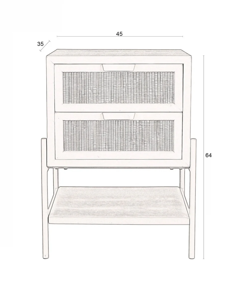 Side Table / Bedstand Yasu Beige - Image 7