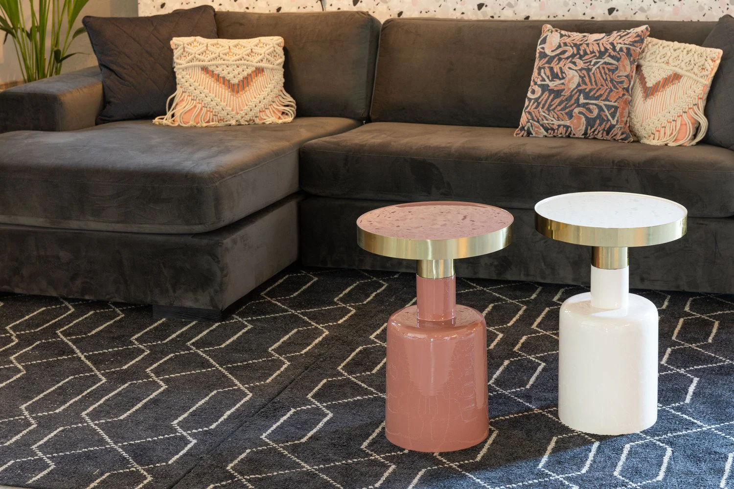 Glam White Side Table