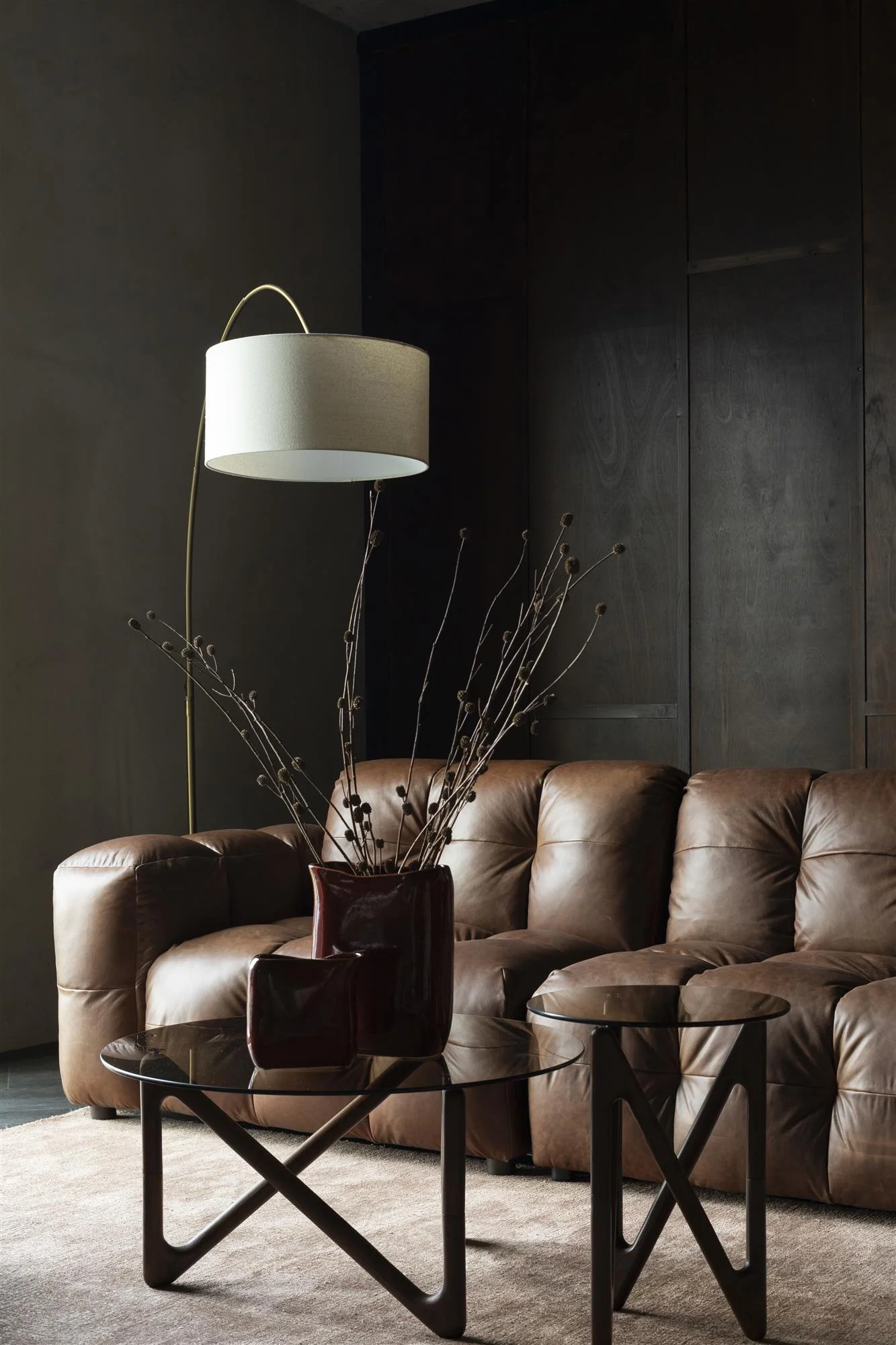Sofa Hackman 3-Seater Leather Chocolate