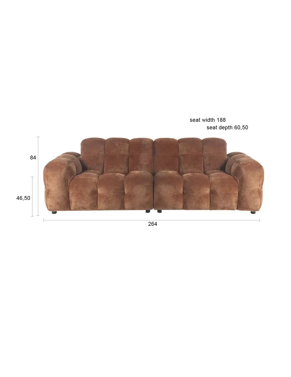 Sofa Hackman 3-Seater Velours Cognac - Image 9